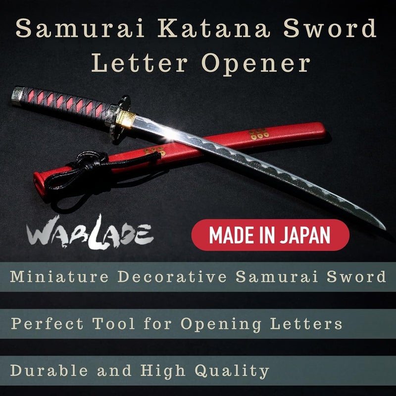 Wablade Japanese Samurai Katana Letter Opener for Desk Display, Decorative Sword Design with Traditional Style, Compact Collectible Office Decor, Giftable for Home and Office (Tokugawa Ieyasu) - Image 1